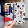 Подходит для Apple 14 защитный чехол креативный iPhone13promax чехол для мобильного телефона 15 мультяшный персонаж прозрачный противоударный мягкий