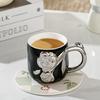 Бытовая легкая роскошная посеребренная керамическая чашка для пары, цветочная чашка для девочек, креативная индивидуальная кружка
