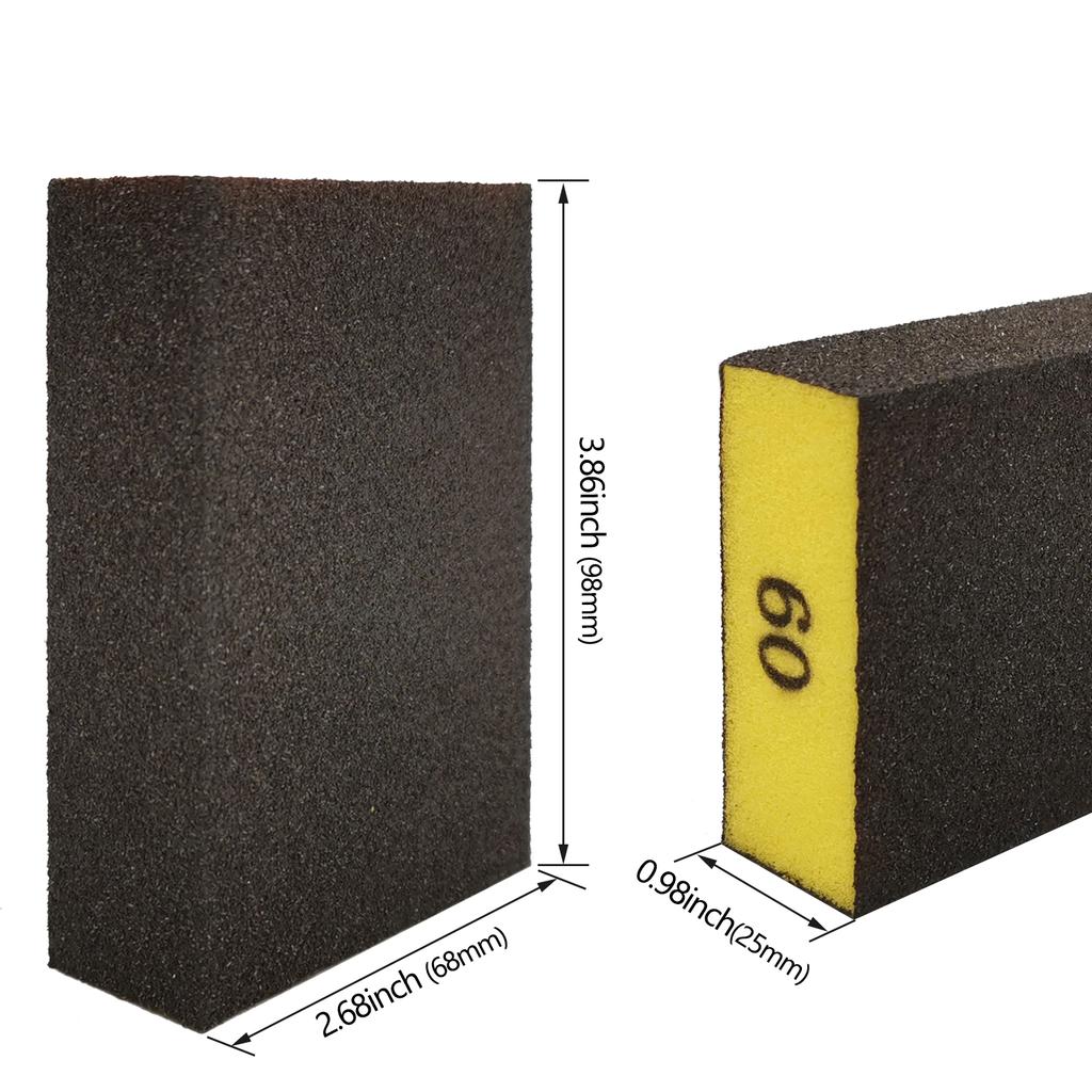 60, 80, 120, 180, 240, 320, грубый шлифовальный блок со средней зернистостью, шлифовальные губки для гипсокартона по металлу, шлифовальные блоки для дерева, 6 шт.