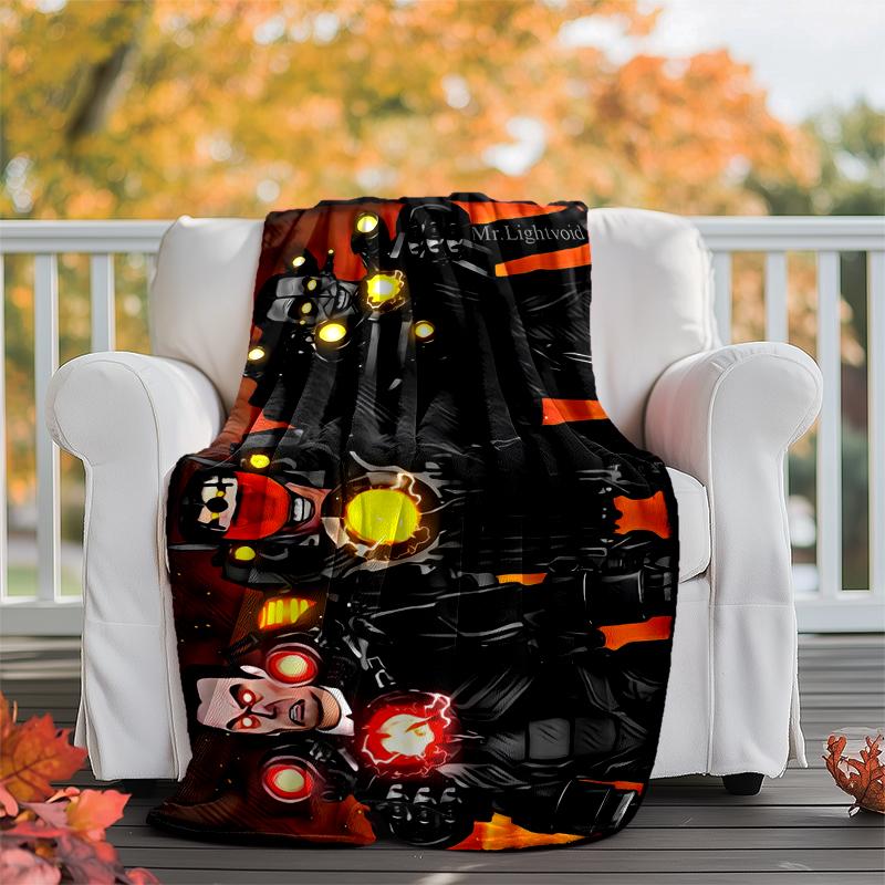 Skibidi Toilet Flannel Blanket Soft Warm All-Season Throw, Design for Camping, Car Travel, Hiking Sofa, Bed, Office Perfect Gift for Parties
