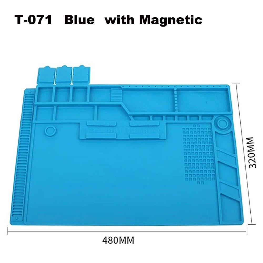 Heat-Resistant Insulation Pad Mobile Phone Repair Workbench with Magnetic Screw Position Silicone Mat for Motherboard Welding