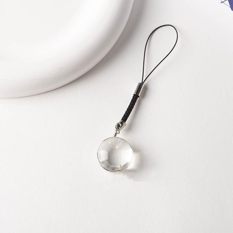 Зеленый счастливый четырехлистный клевер брелок креативный сухой цветок стеклянный кулон телефон шнурок автомобильный ключ украшения аксессуары подарки для девочек