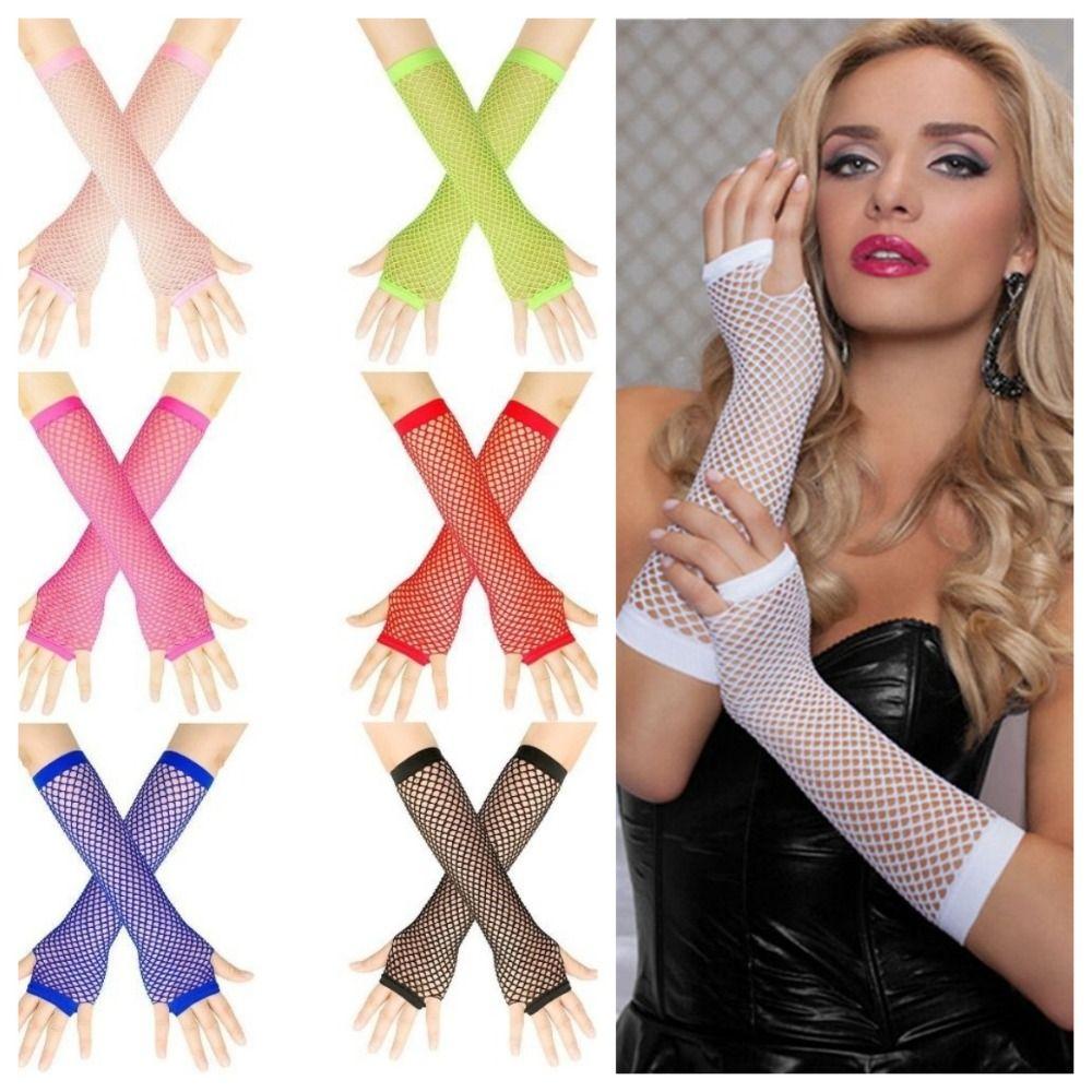 Fingerless Fishing Net Gloves Long Long Gloves Fashion Mesh Gloves Women