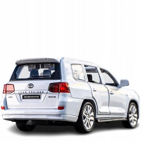 Toyota Land Cruiser V8 Metal Car Model 1:24 Sound Light White