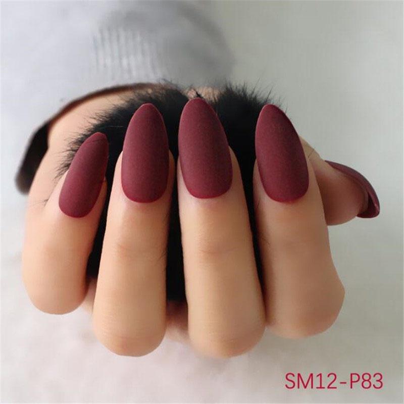 24 шт искусственных ногтей с матовым покрытием