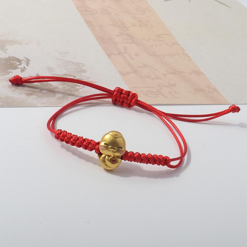 Браслет из красной веревки на удачу в год змеи для женщин в китайском стиле, плетеный браслет со знаком зодиака змея, ювелирные изделия, аксессуары, рождественские подарки