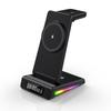 Travel Gadget Portable RGB Streaming Light Foldable With Clock Temperature Display 5 In1 Wireless Charger for iphone for Samsung