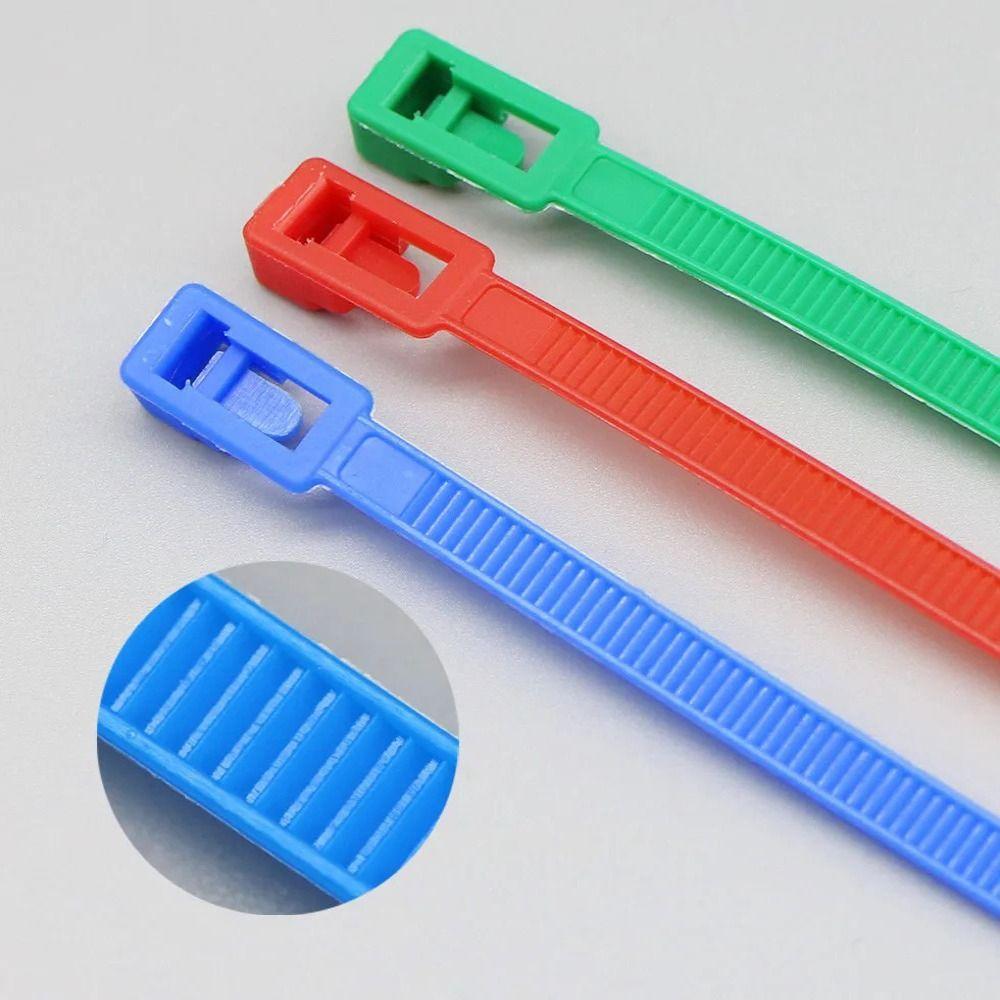 100pcs Random Colors Bundle Belt Reusable Strapping Tape Household Goods Cable Ties  Garden