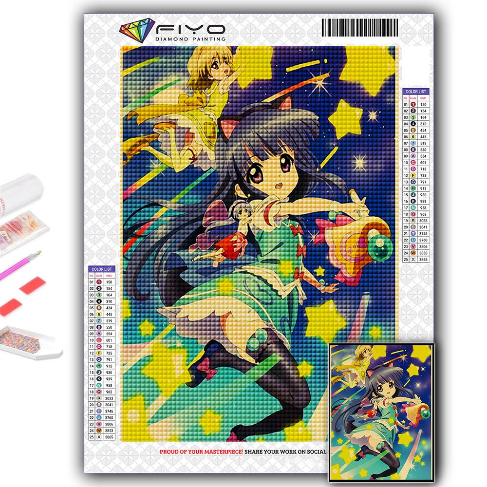 5D Алмазная картина Аниме Когда они плачут Хигураши DIY Алмазная вышивка Горный хрусталь Украшение дома