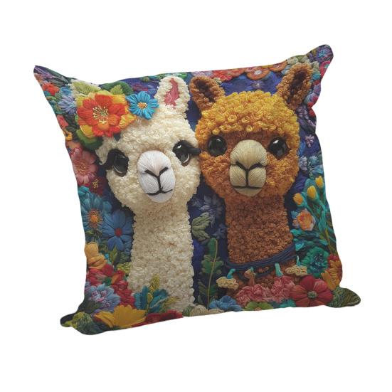3D Наволочка с животными Имитация вышивки Наволочка Собака Альпака На молнии Наволочка для диванной подушки для дома Фермерский дом Диван Кровать