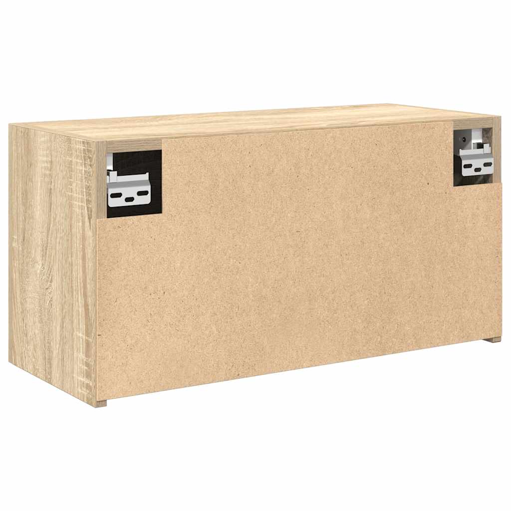 Bathroom Wall Cabinet Sonoma Oak Finish 60 x 25 x 30 cm Particleboard