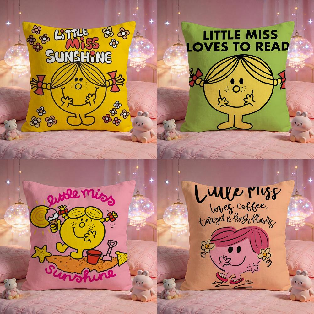 MrMen And LLittle MMiss Cushion Cover Premium Comfort Reversible Pillow Cove Two In One Design For Any Room Car Interior