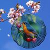 Vibrant Robin Wind Chime for Outdoor Garden Decor No Batteries Required Hovering Effect Metal Wind Chime Perfect for Patio and Creative Gift