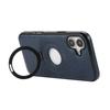 For iPhone 16 Case Magnetic Kickstand PU Leather Coated PC+TPU Phone Cover