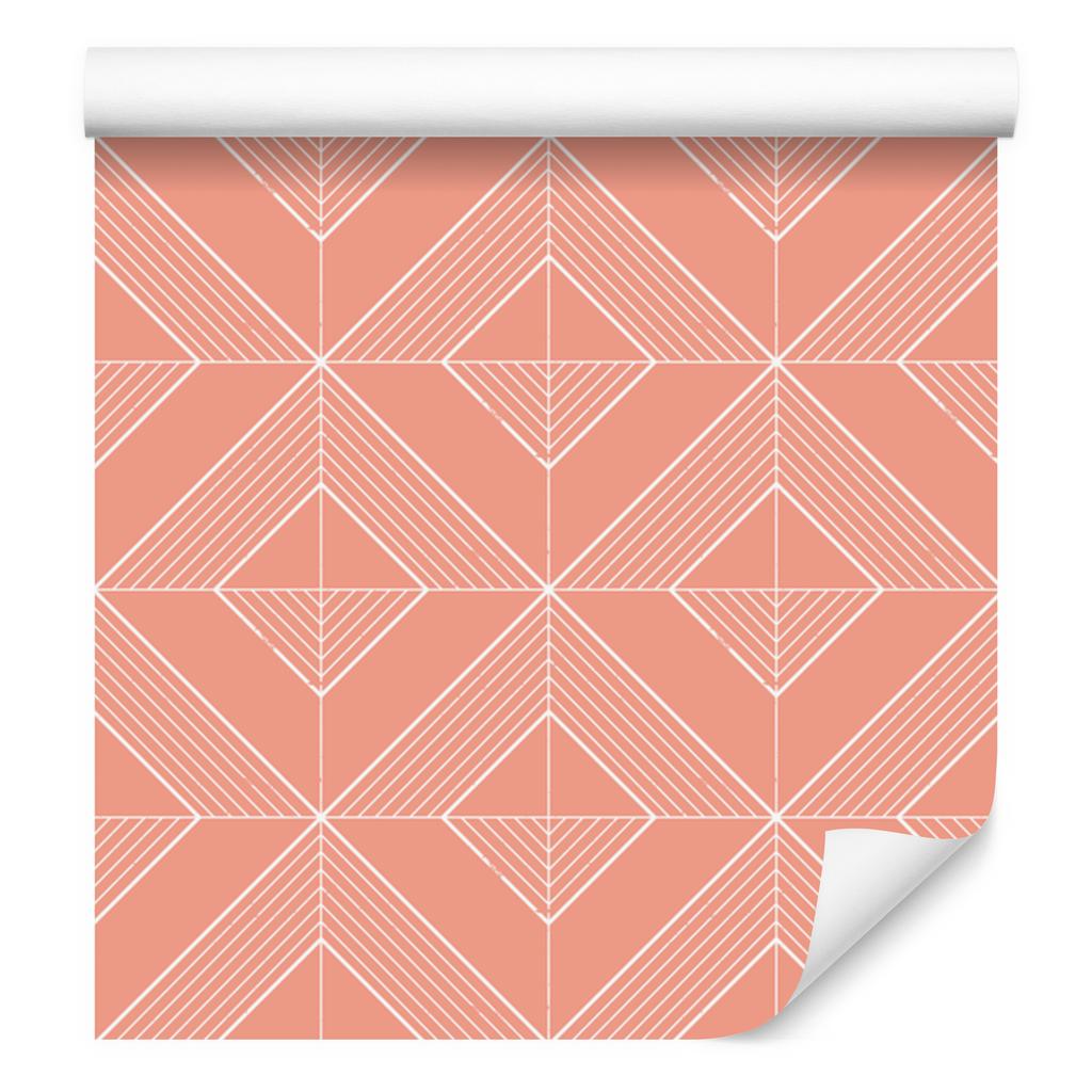 Geometric Coral Diamonds Wallpaper, Subtle Detail 50x1000