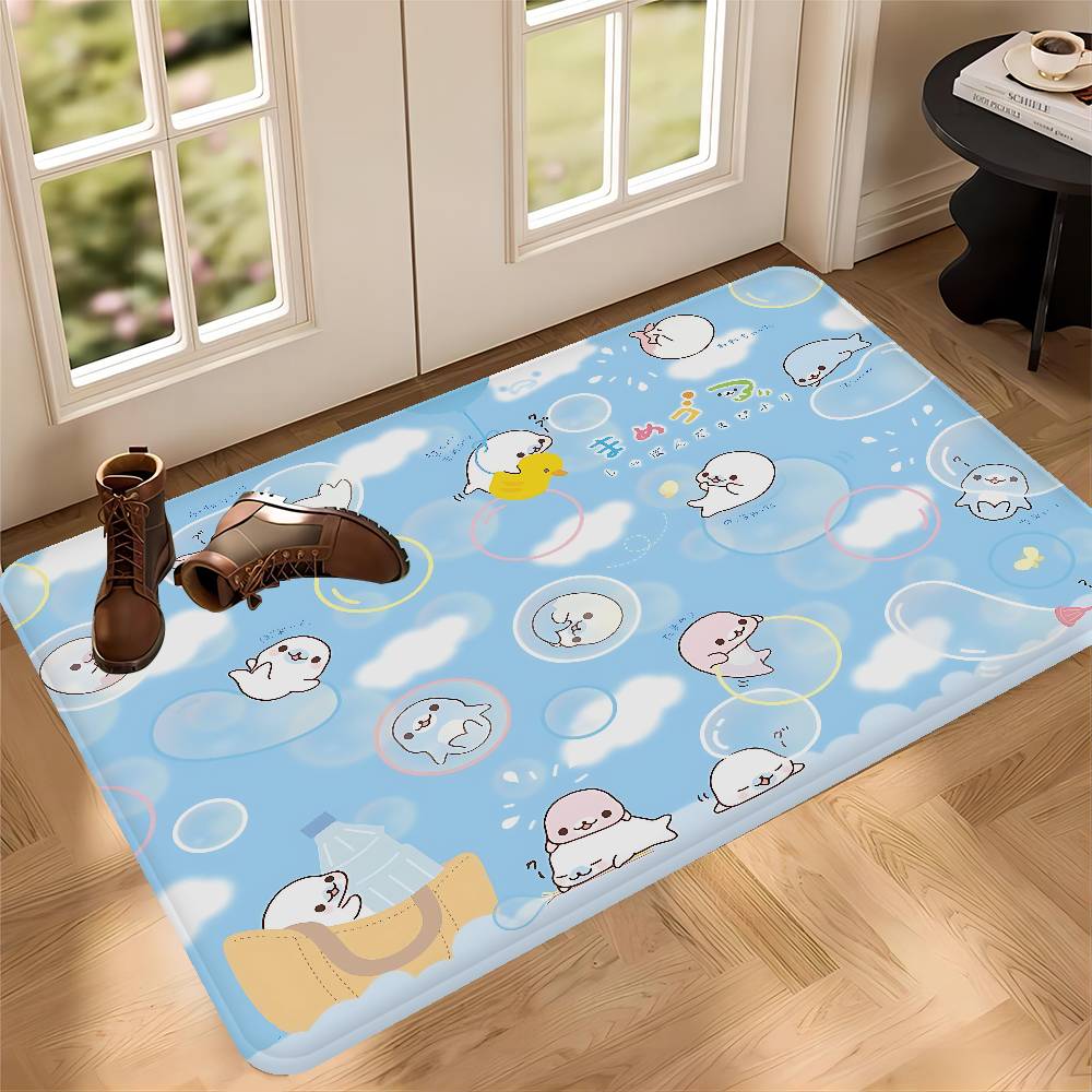 Cute Mamegoma Bathroom Mat Anti-slip Absorb Water Long Strip Cushion Bedroon Mat Welcome Doormat