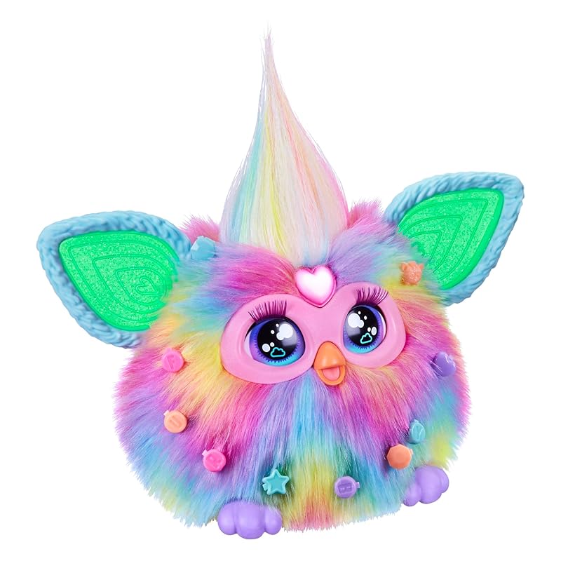 Hasbro Furby Tie-Dye Интерактивная игрушка, реагирующая на голос, для мальчиков и девочек от 6 лет, с 15 модными аксессуарами, Аниматронная, Моторизированная плюшевая игрушка для