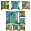 Artistic Beach Oil Painting Cushion Cover With Invisible Zipper For Stylish Interiors