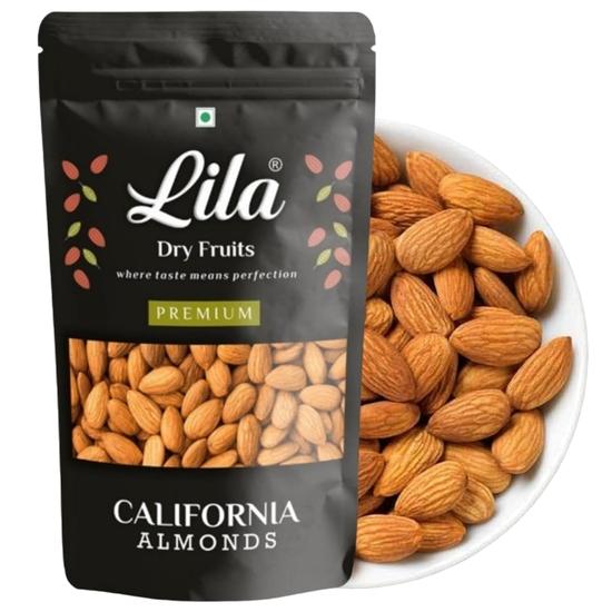 LILA DRY FRUITS California Almonds 200 Grams | Raw and Natural Badam for Healthy Snacking | Almond for Cooking, Dieting & Breakfast