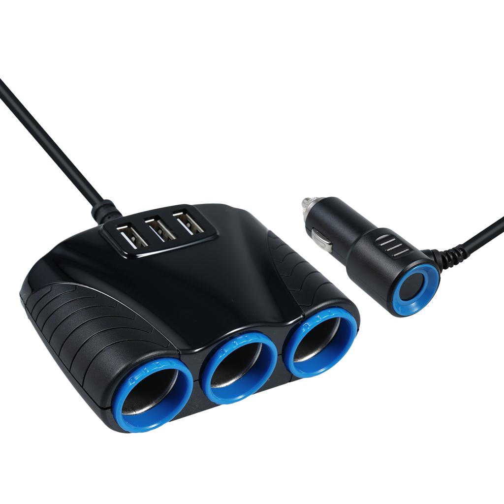 12 24В 3 гнезда прикуривателя автомобиля разветвитель USB зарядное устройство адаптер питания замена для автомобилей и планшетных ПК,