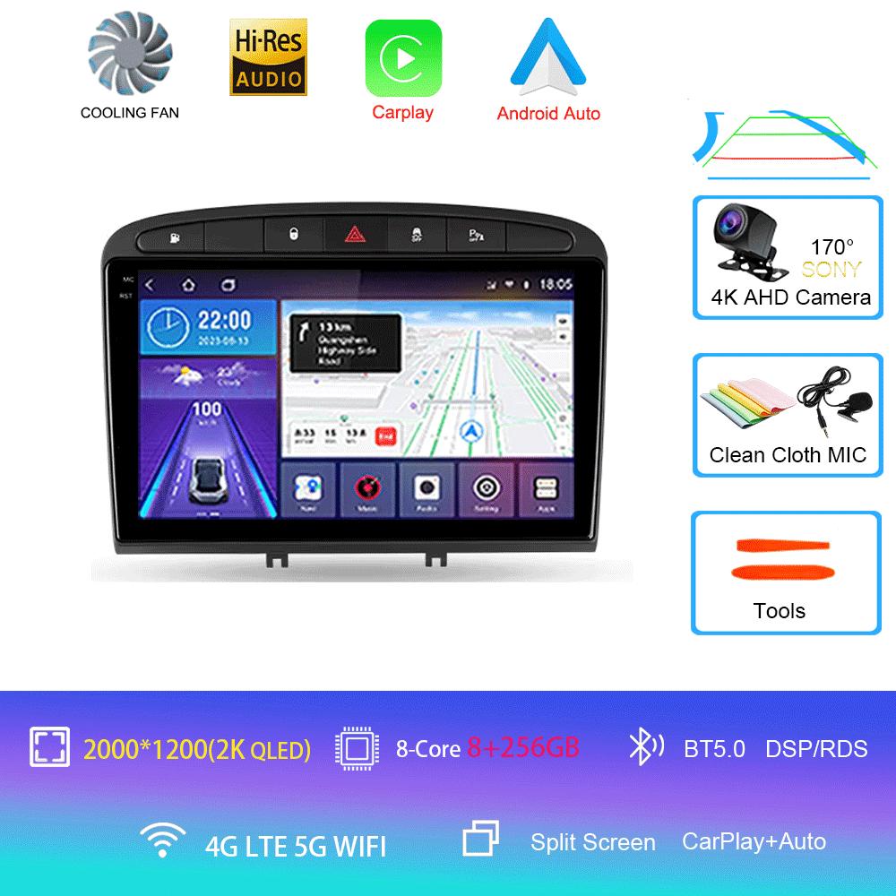 Android 14 Carplay Auto для Peugeot 308 308SW 2007-2015 408 2012-2020 GPS автомобильный радиоприемник мультимедиа видеоплеер стерео WIFI+4G DSP