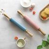 Silicone Rolling Pin, Rubber Wood Handle, FDA Silicone, Sliding Shaft Design, Kitchen Tools, Baking Tools