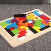 3D Wooden Puzzle Toy Color Shape Cognition Brain Games for Children Wood Jigsaw Puzzles Toys Tangrams for Children Kids