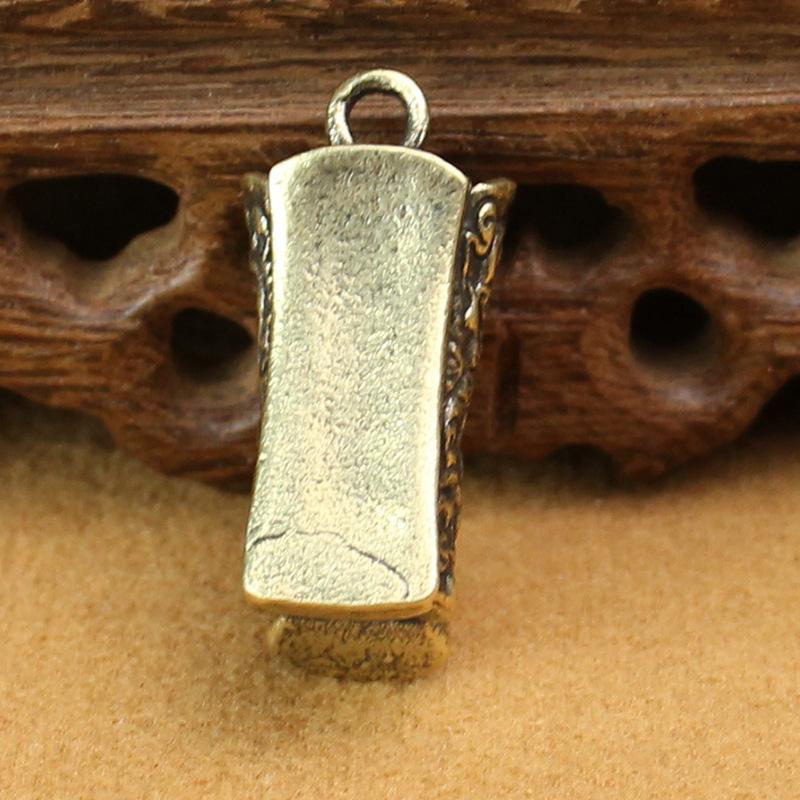 Ретро латунь цельный продвижение и удача дракон и феникс гроб креативный брелок кулон персонализированный креативный культурный и игровой мелкий медный товар