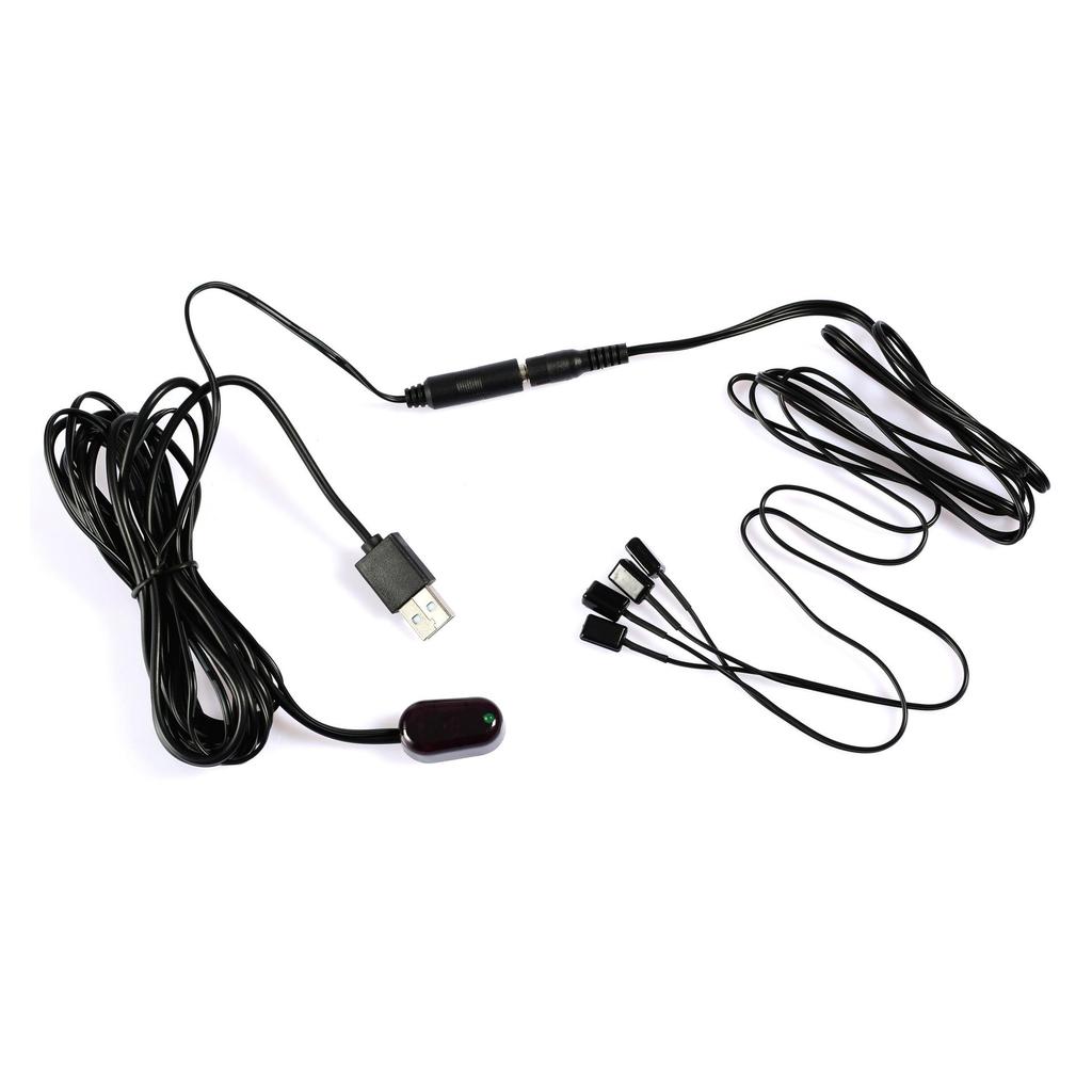 Infrared Repeater with 1 Receiver, 4 Transmitters & Extension Cable for Smart Home Remote Control Conversion