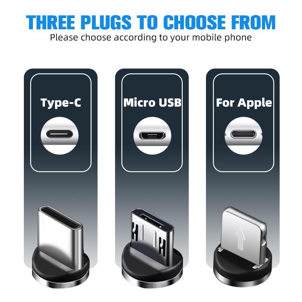 Магнитный USB-кабель 2,4 и кабели Micro USB для быстрой зарядки Тип C Круглый магнитный зарядный шнур на 360 градусов