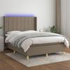 Maison Exclusive - Sommier à lattes de lit matelas et LED Taupe 140x200 cm Tissu