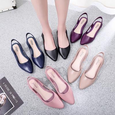 Сандалии, непромокаемые сапоги, женские непромокаемые сапоги с низким носком, резиновая обувь на танкетке, женские одинарные туфли, сандалии, резиновая обувь