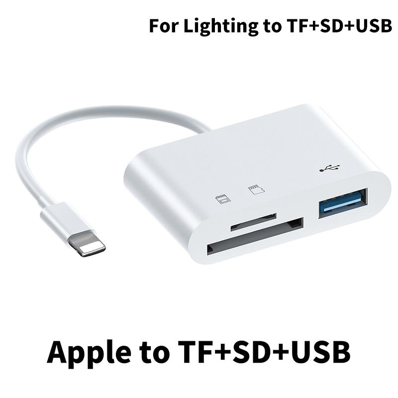 3в1 Otg адаптер для Lighting Type-C на TF SD USB кард-ридер для Macbook Apple Iphone Huawei Xiaomi Camera Photo Data Converter