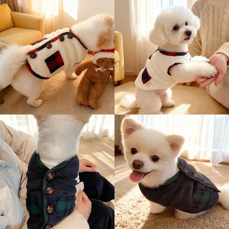 Christmas Dog Vest Warm Winter Coat Small Medium Dogs Cats With Scarf