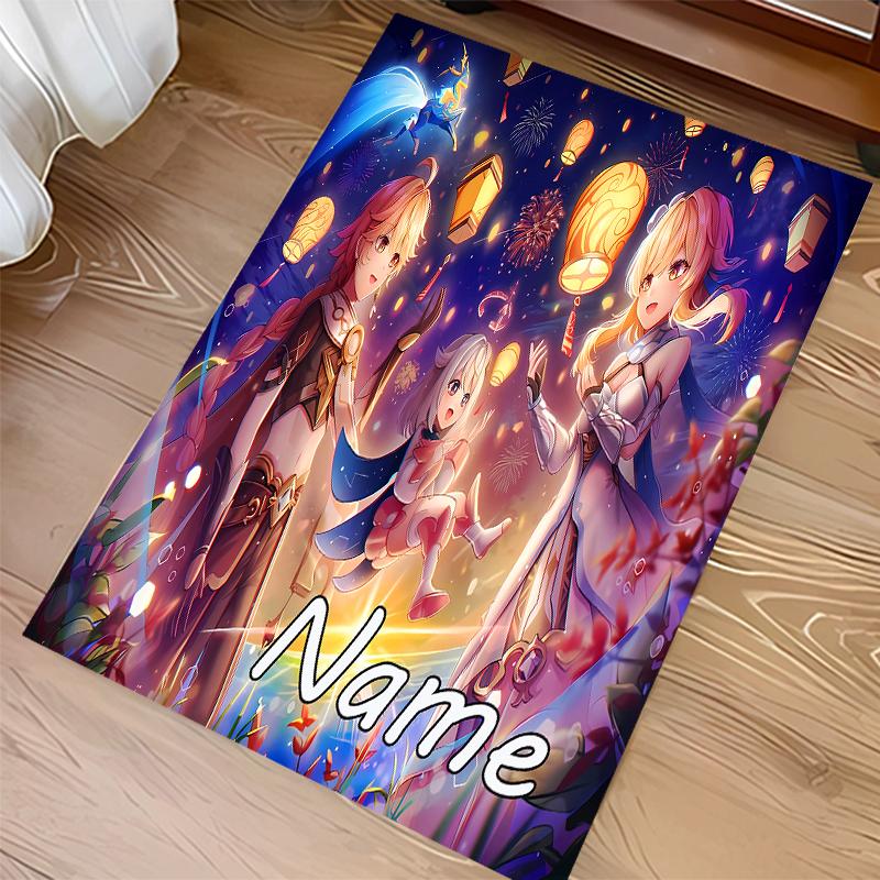 Custom personalization Genshin Impact characters Print Area Rug - Soft, Washable Non-Slip Indoor Mat,Living Room,Home&Office Decorative Rug