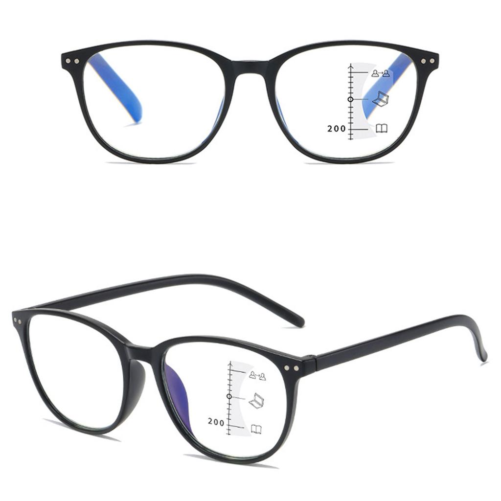 Retro Multi-Focus Blue Light Blocking Reading Glasses Lightweight Comfortable Eyewear for Daily Use