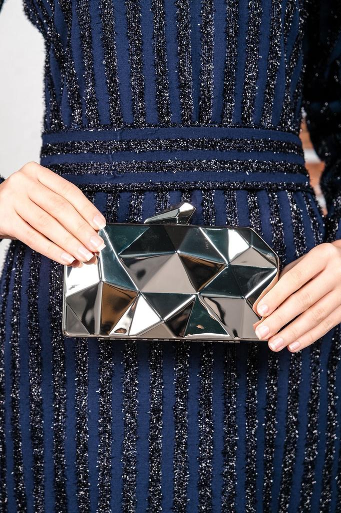 Women's Stylish and Useful Evening Dress Bag Metal Silver Women's Evening Dress Bag