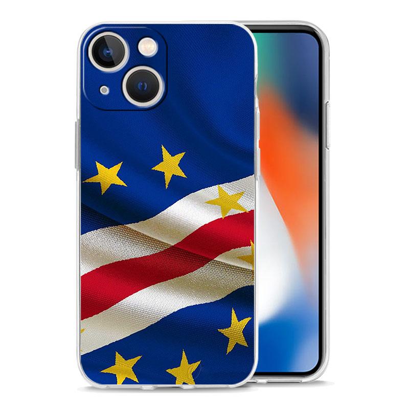 Чехол для телефона iPhone 17 Чехлы iPhone Air 16 15 12 13 14 Pro Max 7 8 Plus 16Pro iPhone11 Прозрачный Мягкий Чехол Флаг Кабо-Верде