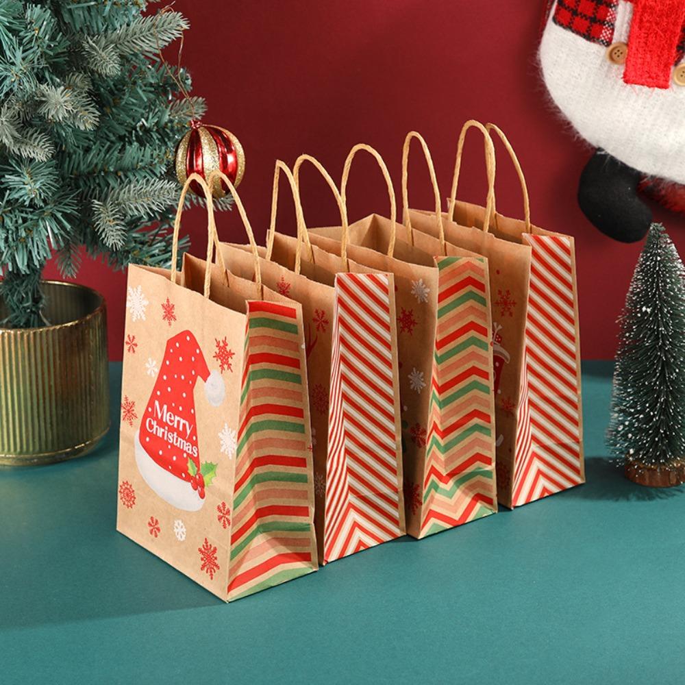 10Pcs Reusable Christmas Gift Bag Thickened Tote Bag Eco-friendly Gift Packaging Bags Grocery Store
