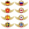 Delicate Car 3D Ornamental Waterproof Sticker Anti-rust Wing Crown National Flag 3D Emblem for Automobile