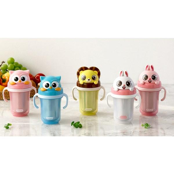 Двойная соломенная чашка Edison Friends с защитой от проливания, 2 шт., 300 мл, Lion Hyan, 1 шт.