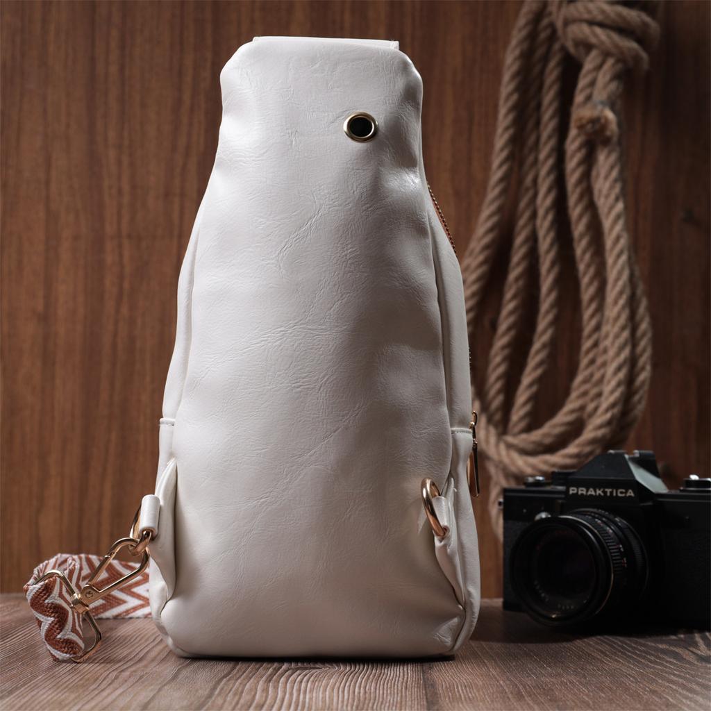 Удобная женская сумка-слинг через плечо из экокожи VINTAGE Bag 22752 Белый
