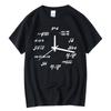 Men's T-shirt 100% Cotton Casual Funny Math Clock Print Summer Loose O-neck T Shirt for Men Short Sleeve T-shirt Male Tops