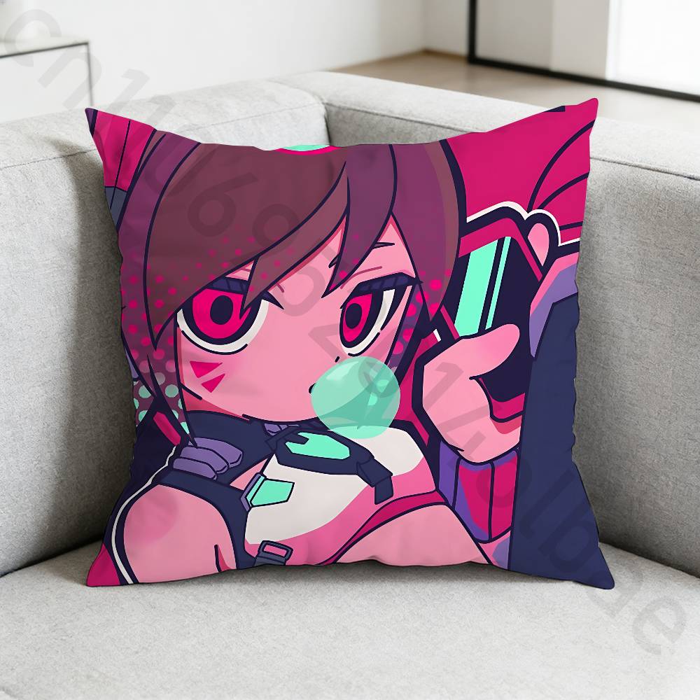 Game OOverwatchS Pillow Case Square DoubleSided Printing Short Plush Sofa Cushion Cover Bedroom Bedside Pillow