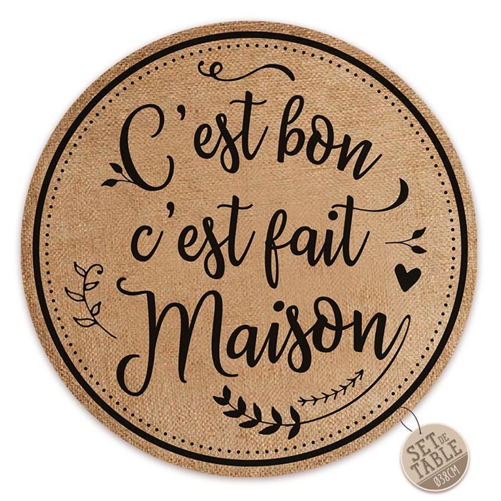 Les Trésors De Lily [A3391] - Подставка для столовых приборов из мешковины «Хорошо - сделано дома» бежевый черный - 38 см