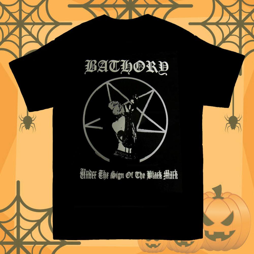 New Vtg Bathory Band Black 100% Cotton T-Shirt Gift Halloween PP867
