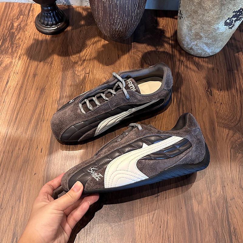 Стельки из ворсовой кожи, натуральная кожа, гоночные туфли, осень, новая спортивная женская обувь, плоская