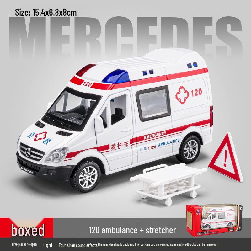 1:32 Игрушечная полицейская машинка из сплава с инерционным механизмом, со светом и звуком – Шесть открывающихся дверей для детей