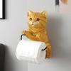 Wall-Mounted Toilet Paper Holder Tissue Roll Dispenser Realistic 3D Cat Shape Bathroom Kitchen Tissue Dispenser Rack
