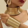 3 PCS Large African Collar Bracelet Set Vintage Statement Choker Necklace  Ladies Personality